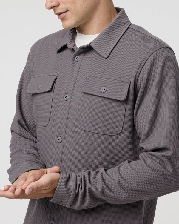 Waffle Shirt Jacket | Shiitake